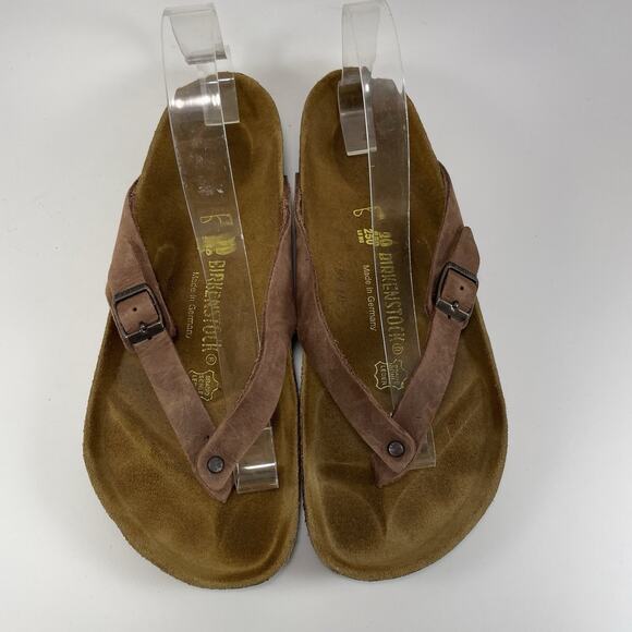 Birkenstock Adria Flip Flops Womens Size 39, US 8-8.5 Brown Oiled Leather Sandal - Picture 1 of 9